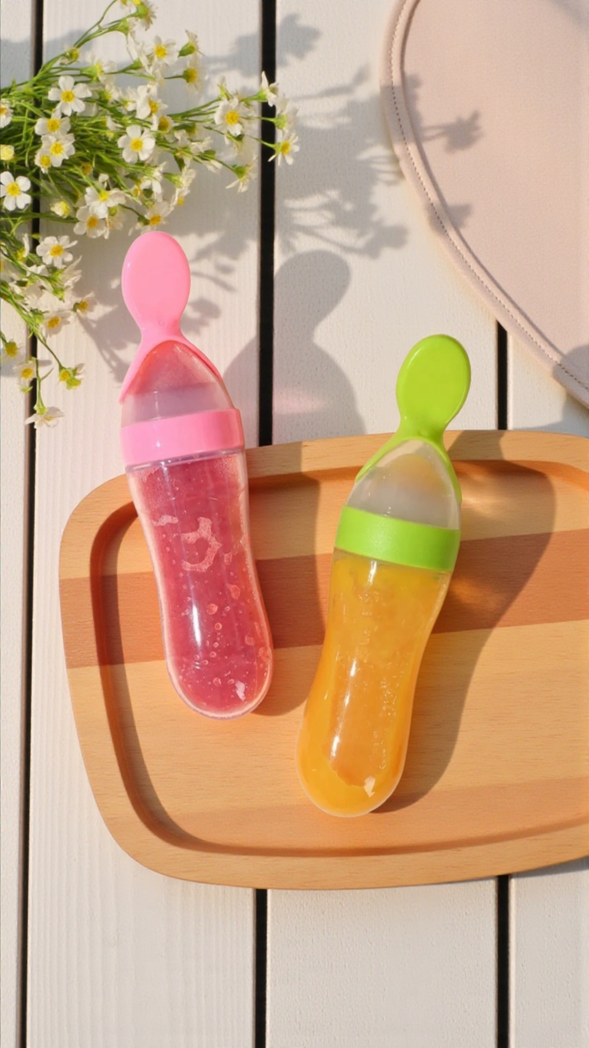 Silicone Baby Food Feeder Spoons – 3 Pack (3 oz)