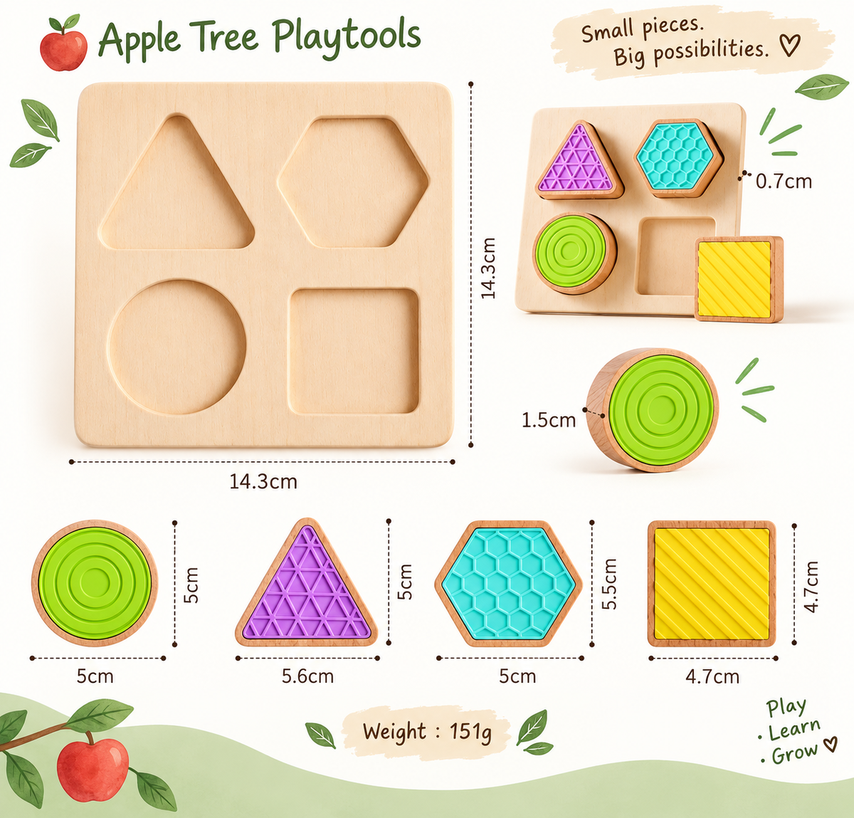 Wooden Sensory Shape Puzzle