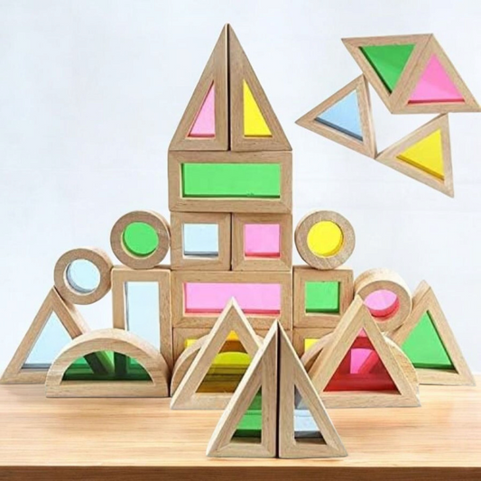 Rainbow Window Wooden Building Blocks – 24 Piece Set