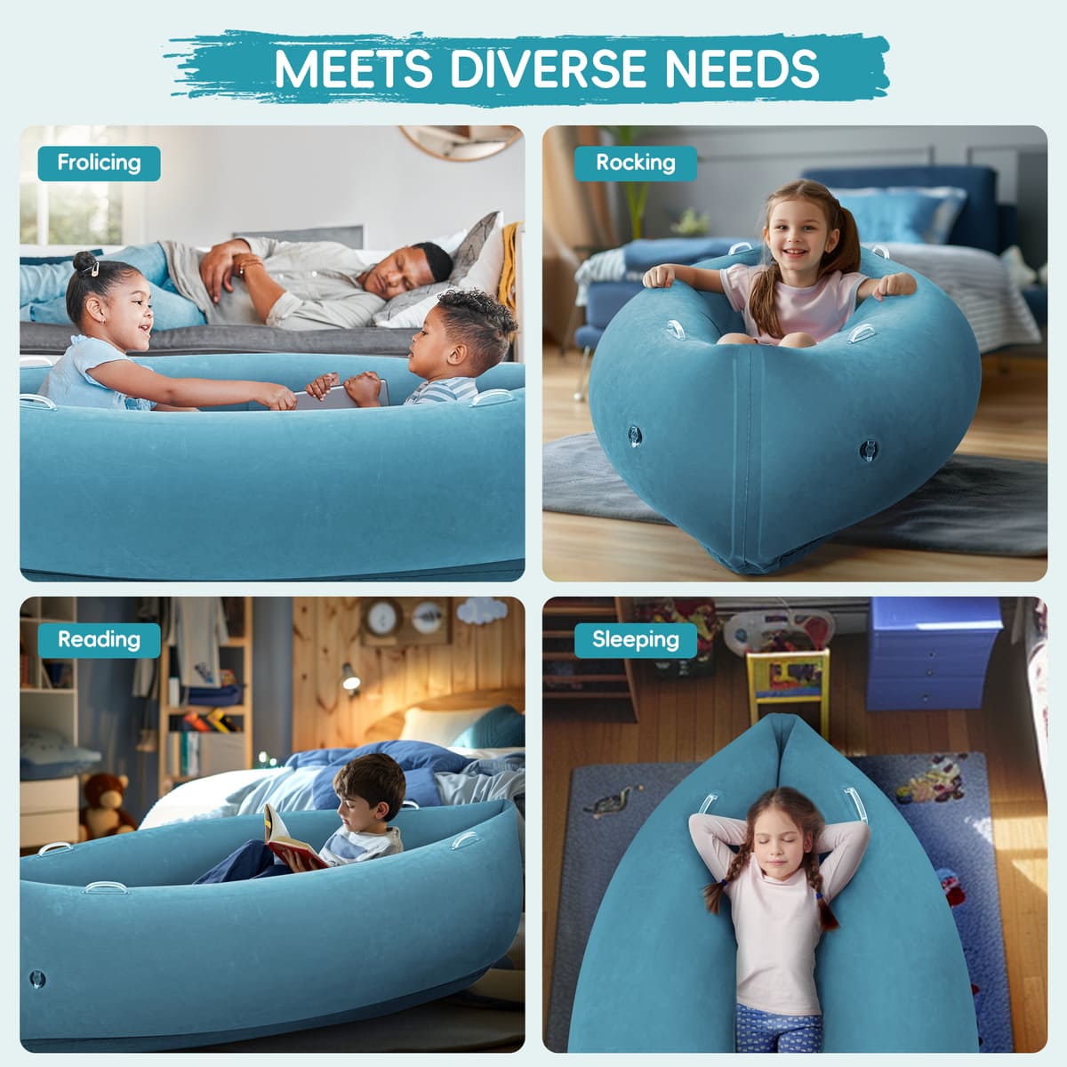 Outree Sensory Pea Pod Chair for Kids, Inflatable Hug Boat for Calming & Therapy