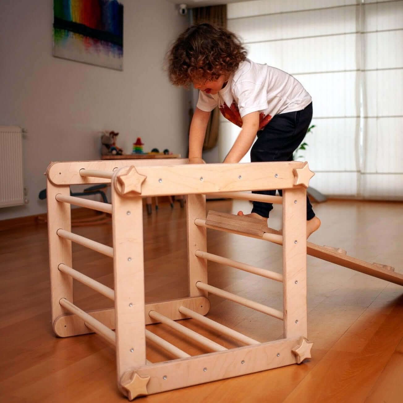 Montessori Climbing Triangle Cube with Reversible Ramp